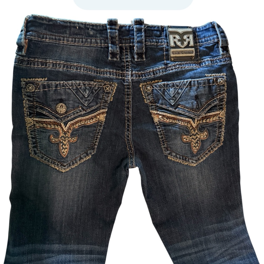 Rock Revival Men’s jeans Denim with Gold Embroidery